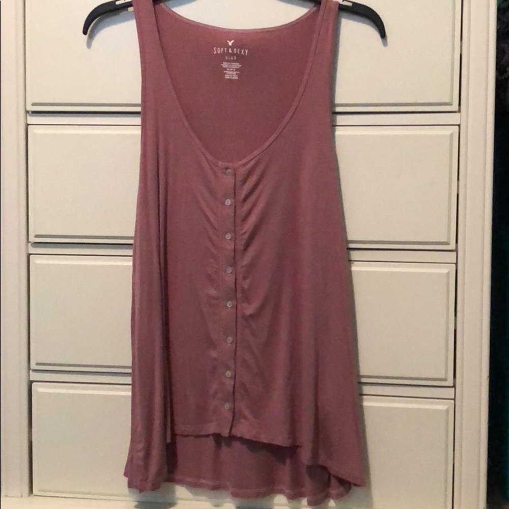 Mauve button down tank